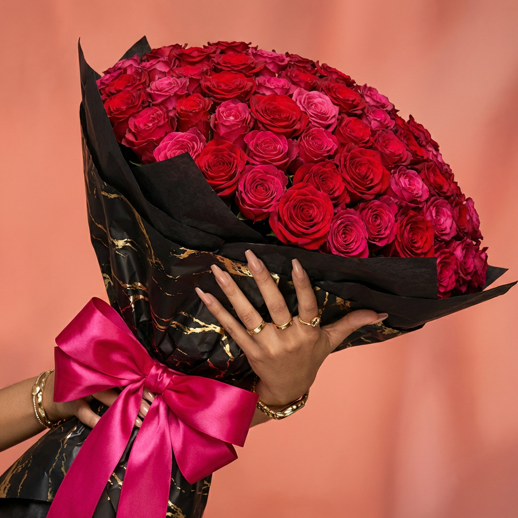 Quinceañera ramo buchon luxury roses Los Angeles